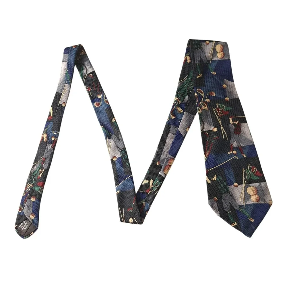 Stuart‎ Ashley Men's Tie Multicolor 100% Polyester Classic Golf Made In USA